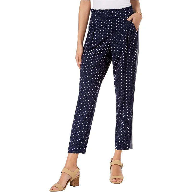 maison Jules Womens Polka Dot Casual Trouser Pants, Blue, 12