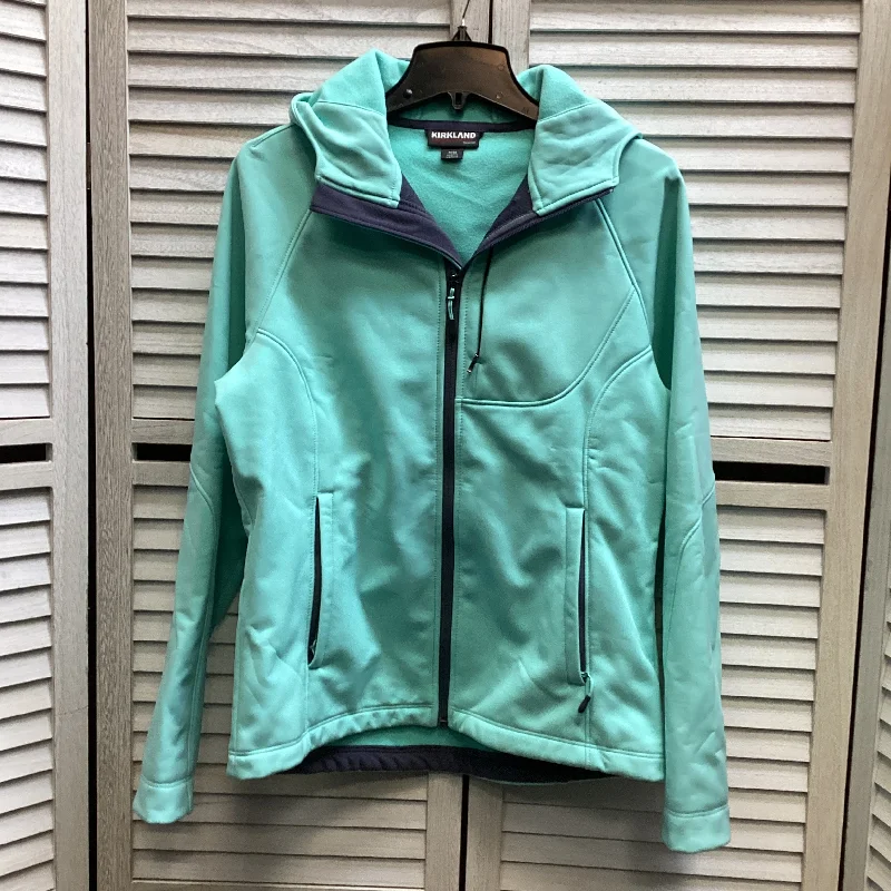 Coat Parka By Kirkland In Teal, Size: M