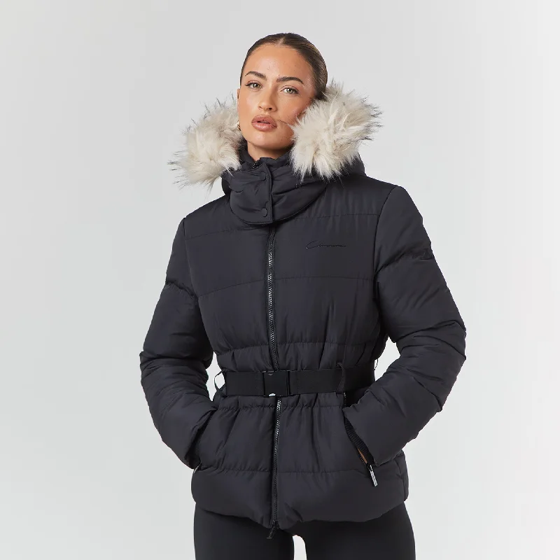 Belted Ski Jacket | Black