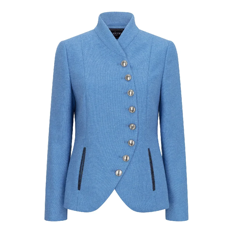 Blue Catherine Curve Tweed Jacket