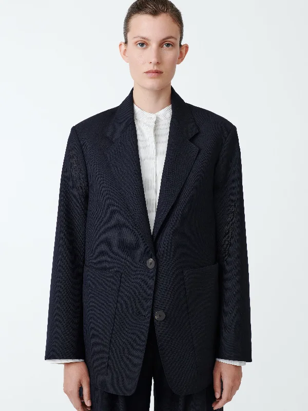 Women's Conde Tropical Wool Jacket in Darkest Navy