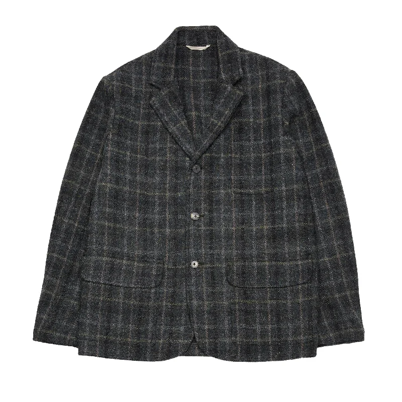 De Bonne Facture Harris Tweed Geography Teacher Jacket in Grey Windowpane