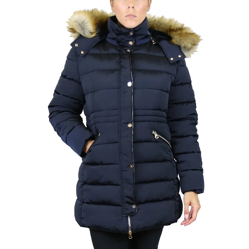 Women's Heavyweight Parka Jacket with Detachable Faux Fur Hood