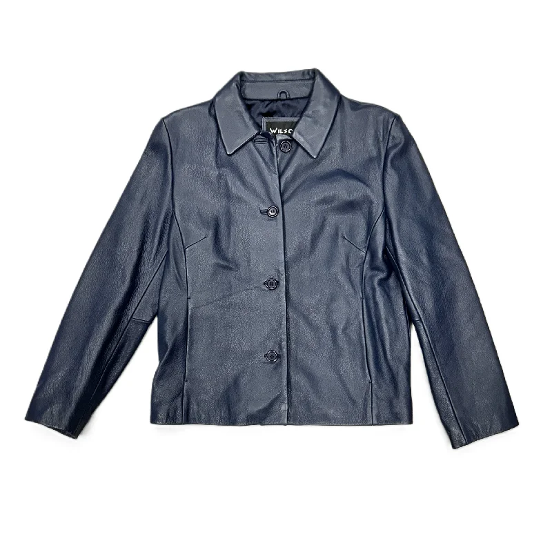 Coat Leather By Wilsons Leather In Navy, Size: L