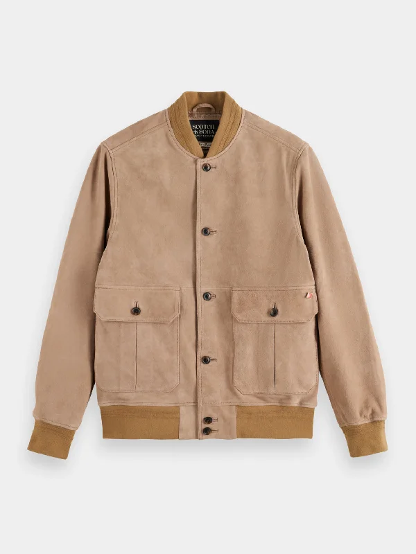 Suede bomber jacket