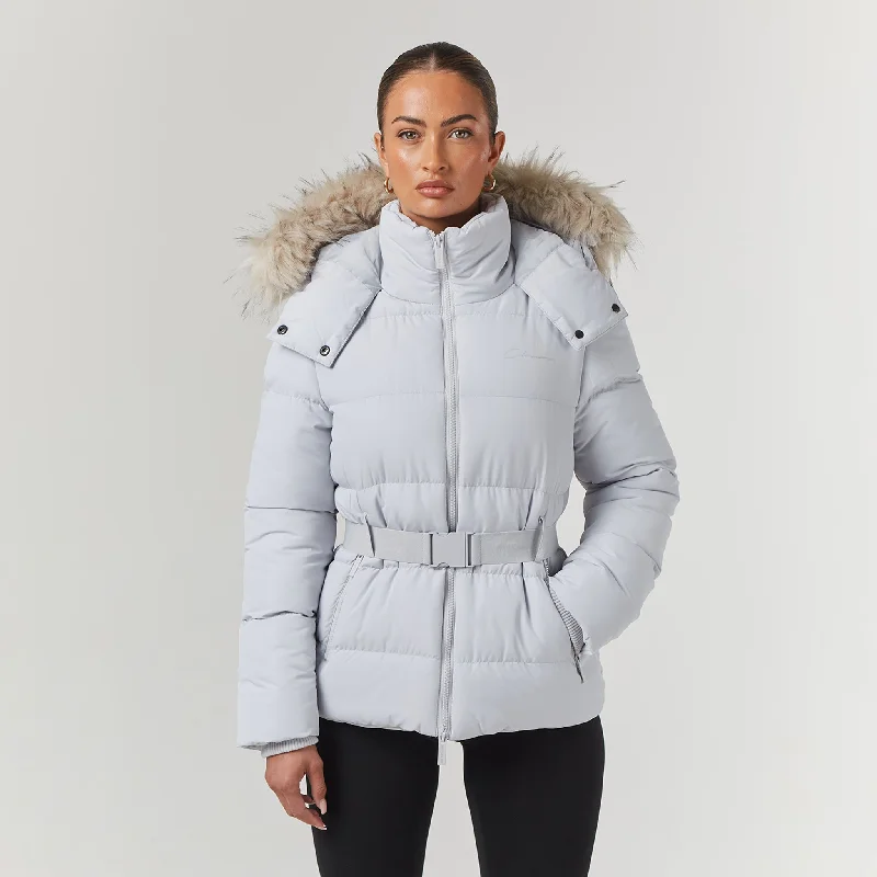 Belted Ski Jacket | Ice Grey