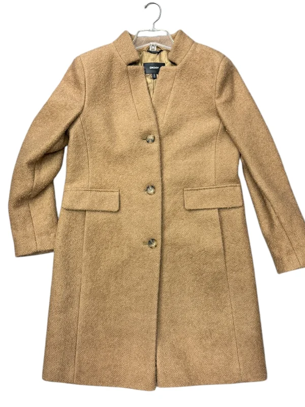 Coat Wool By Dkny In Tan, Size: S