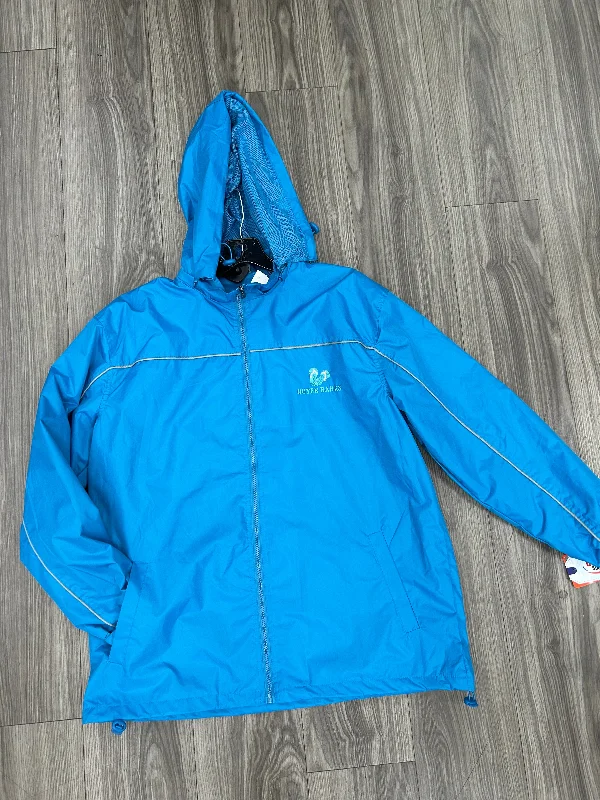 Coat Raincoat By Clothes Mentor In Blue, Size: Xl