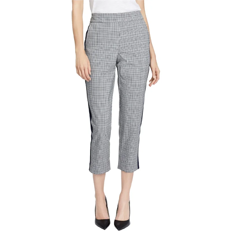 Rachel Roy Womens Plaid Casual Cropped Pants, Grey, XX-Large