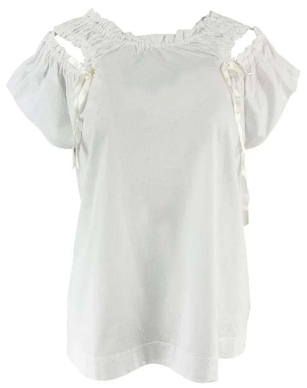 Simone Rocha Shoulder Bite T-Shirt in White