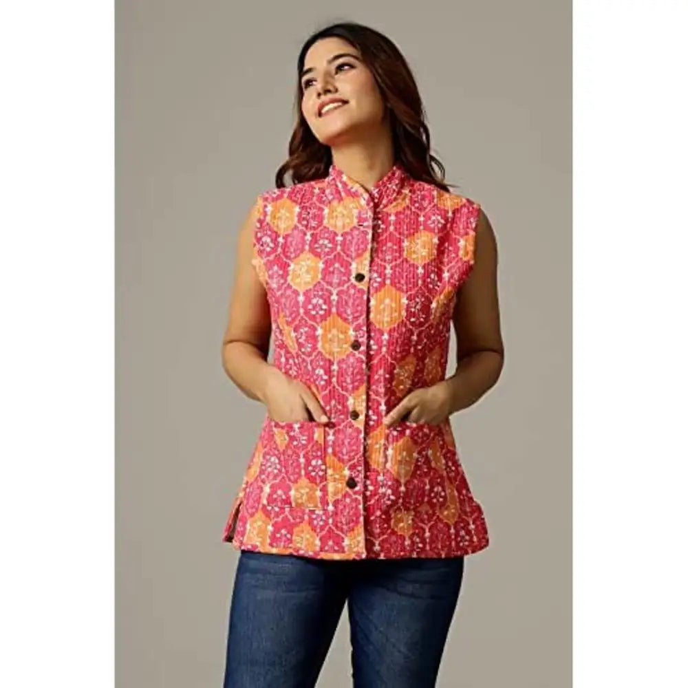 Ravaiyaa - Attitude is everything Women's Floral Printed Reversible Jacket