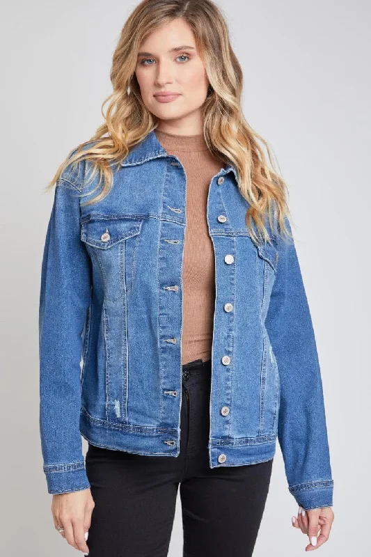 Women's Drop Shoulder Boyfriend Denim Jacket