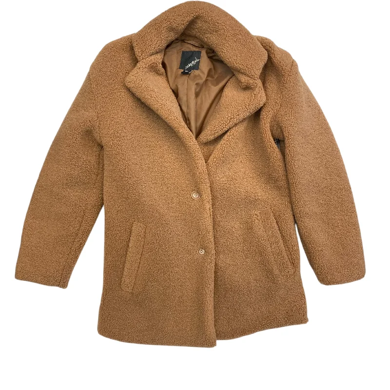 Coat Faux Fur & Sherpa By Cmc In Tan, Size: Xs