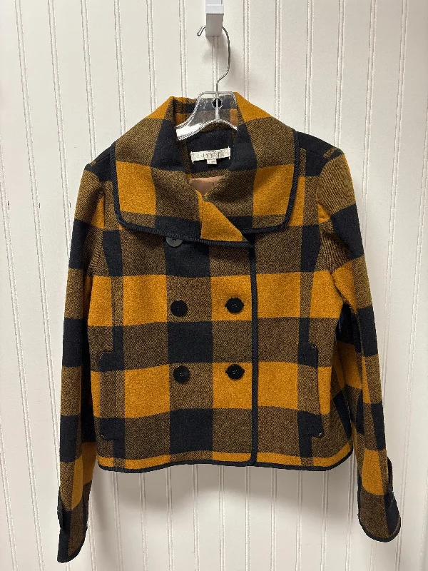 Coat Peacoat By Loft In Plaid Pattern, Size: M