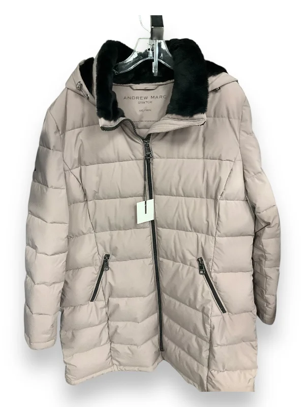 Coat Puffer & Quilted By Andrew Marc In Mauve, Size: Xxl