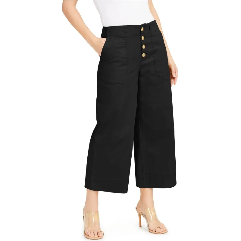 I-N-C Womens Exposed Fly Culotte Pants, Black, 8