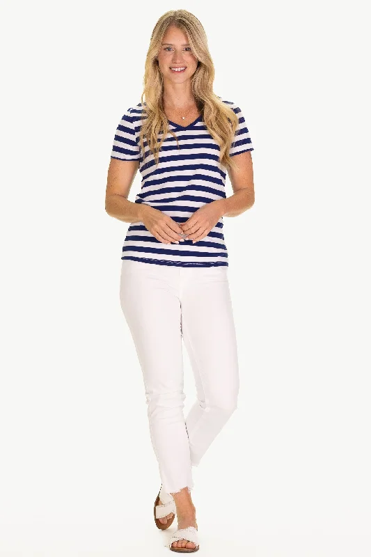 Terrific Tee in Royal Navy & White Stripe