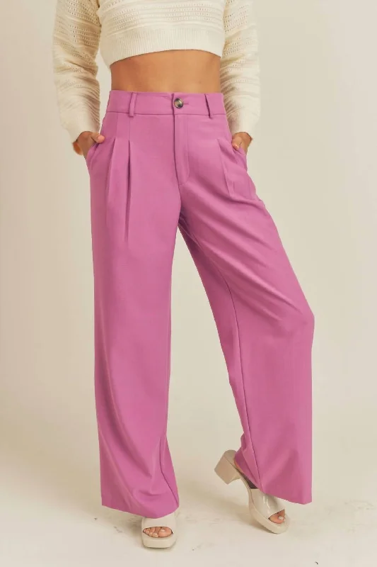 My Best Effort Wide Leg Trousers In Orchid