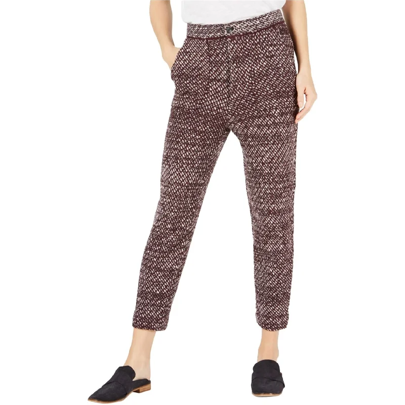 Free People Womens Knit Casual Trouser Pants, Red, Small