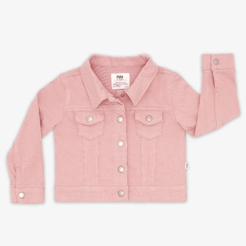 Mauve Blush Denim Trucker Jacket