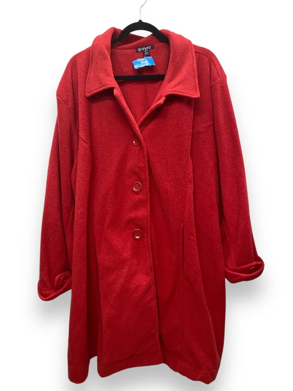 Coat Peacoat By Roamans In Red, Size: 3x