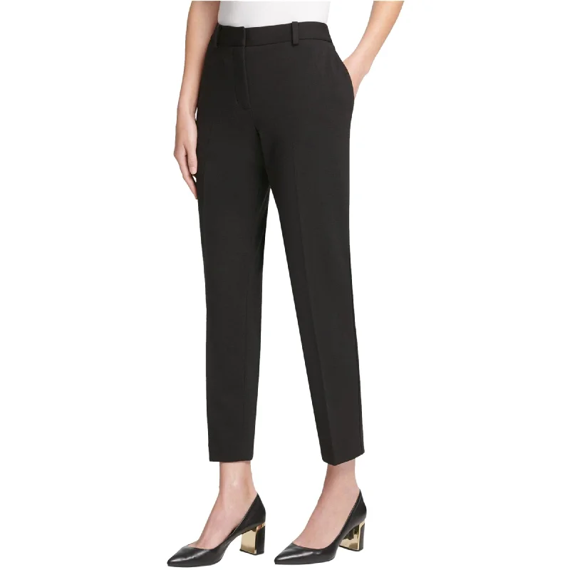 DKNY Womens Ponte Casual Trouser Pants, Black, 2