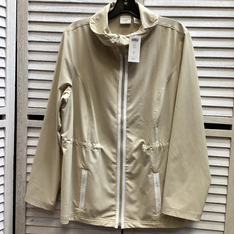 Coat Raincoat By Chicos In Tan, Size: 20