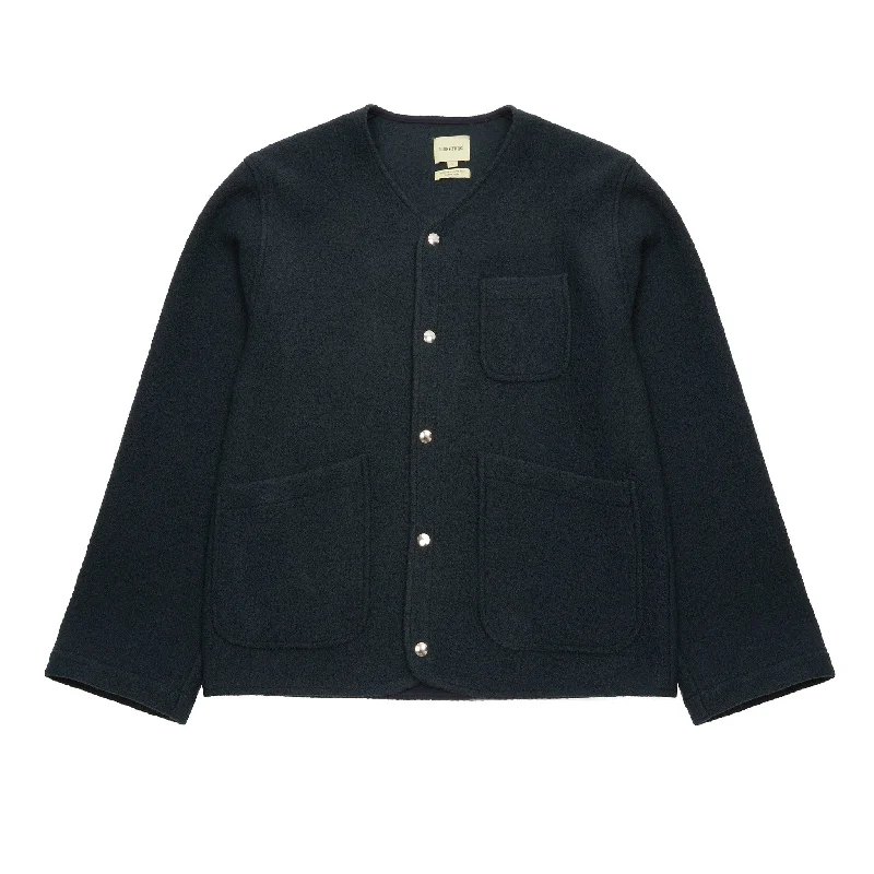 De Bonne Facture Camargue Boiled Wool Jacket in Blue Green