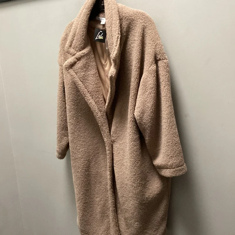 Coat Faux Fur & Sherpa By Hyfve In Brown, Size: S