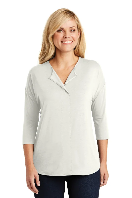 Port Authority Womens Concept Jersey 3/4 Sleeve V-Neck T-Shirt - Ivory Chiffon White