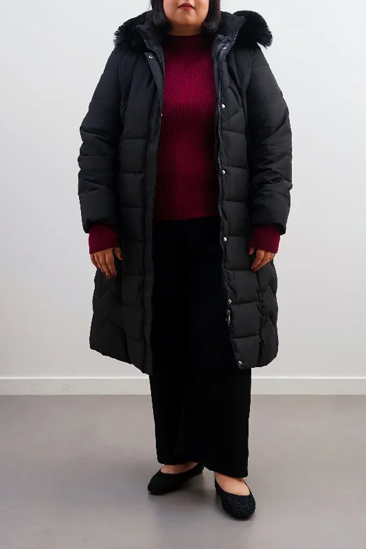 CURVE HOODED PUFFER JACKET