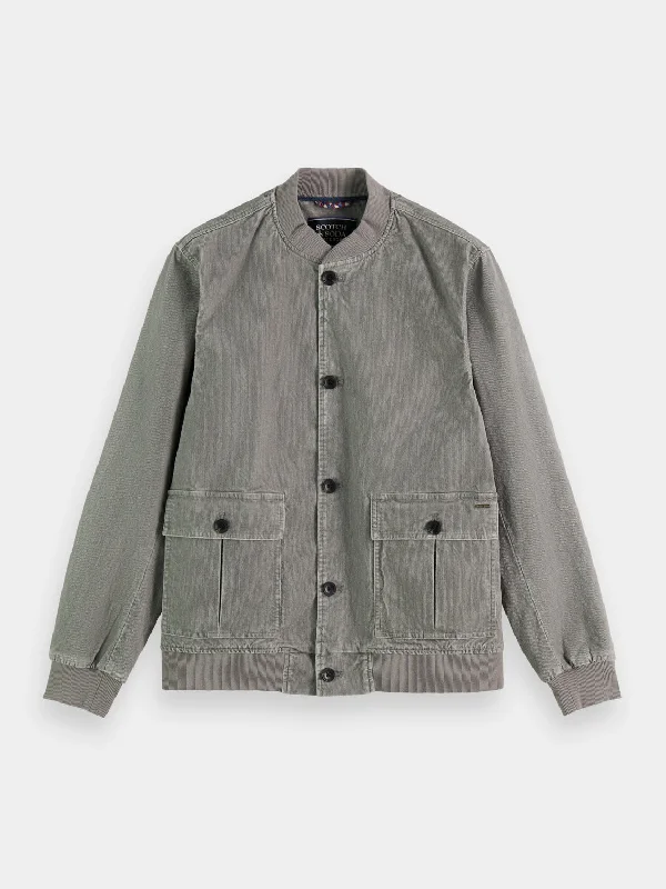 Washed corduroy bomber jacket