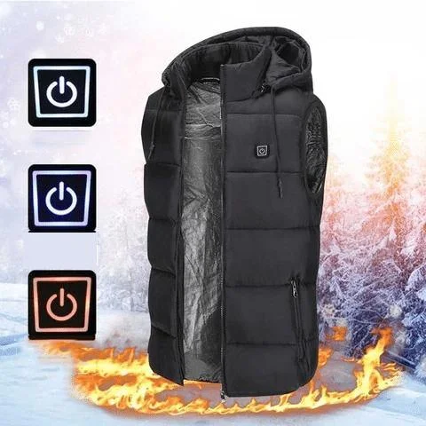 TENGOO Unisex 3-Gears Heated Jackets USB Electric Thermal Clothing 2 Places Heating Winter Warm Vest Outdoor Heat Coat Clothing