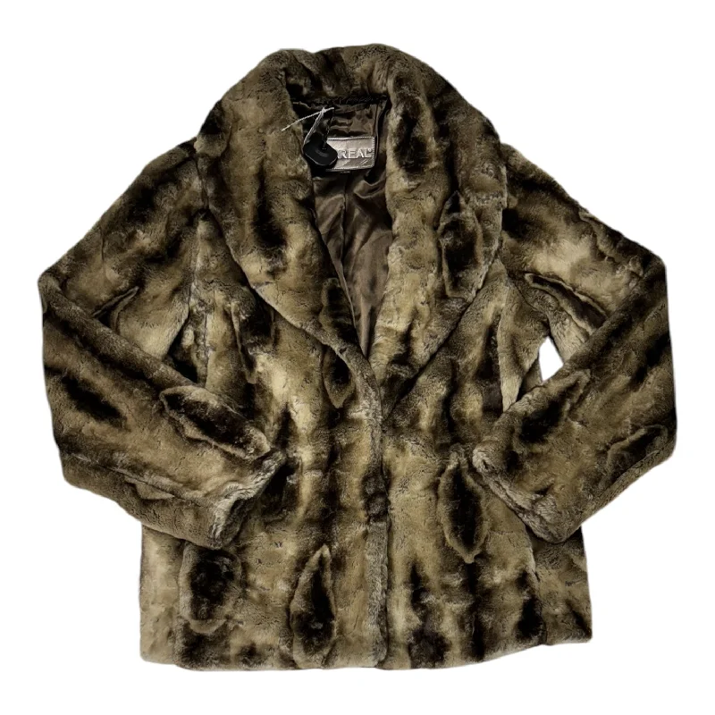 Coat Faux Fur & Sherpa By Unreal Fur In Brown, Size: Xl