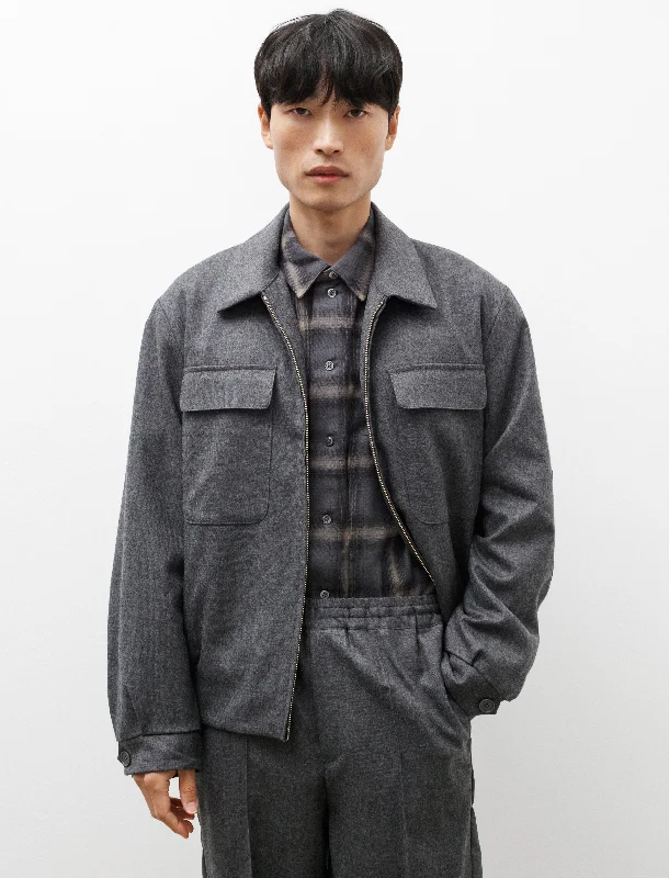 Swing Top C Jacket Grey Melange Wool