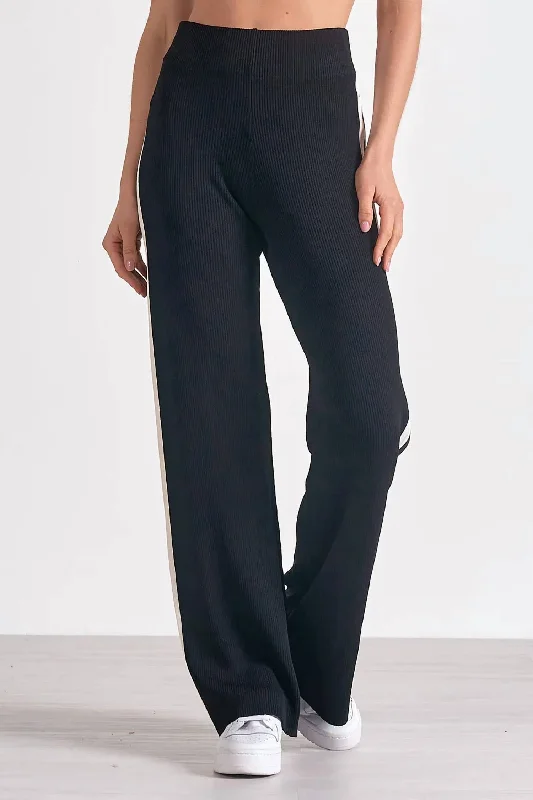 Wyatt Pant Pull On Side Pant In Black/white