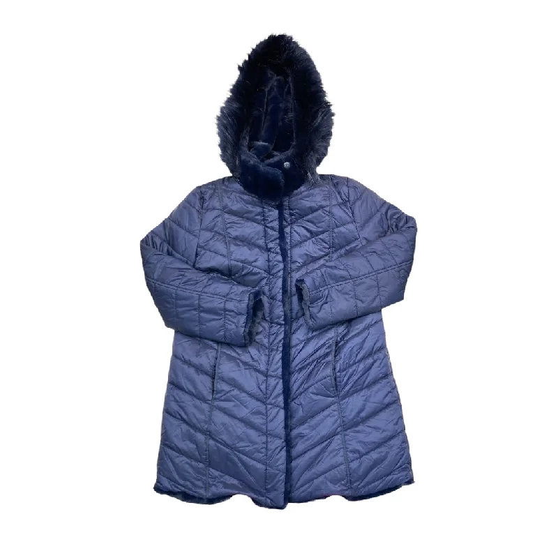 Coat Puffer & Quilted By Dennis Basso Qvc In Navy, Size: S