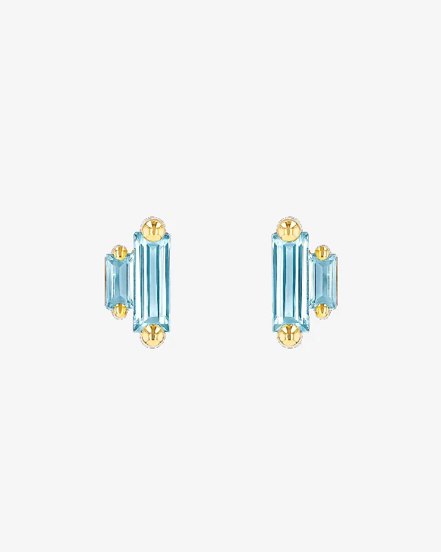 Amalfi Double Stack Blue Topaz Studs