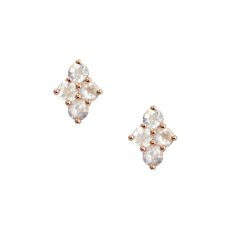 Asher Studs Rose Gold Moonstone