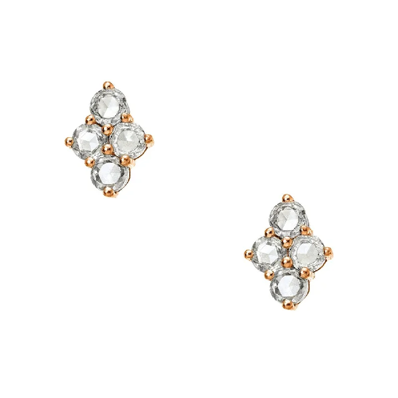 Asher Studs Rose Gold White Diamond