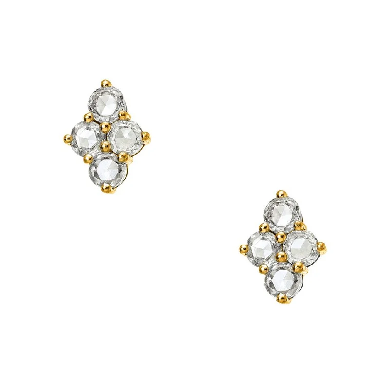 Asher Studs Yellow Gold Rose Cut Diamond