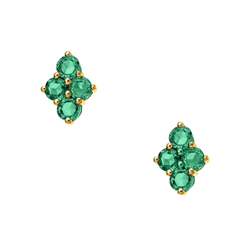 Asher Studs Yellow Gold Emerald