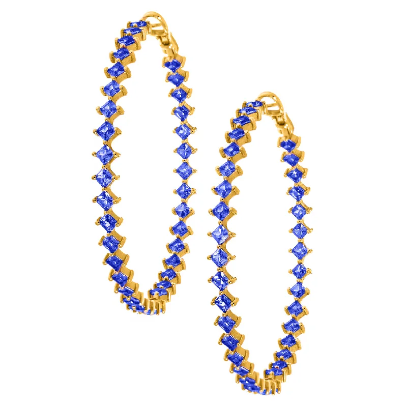 Jo Hoops Yellow Gold Blue Sapphire