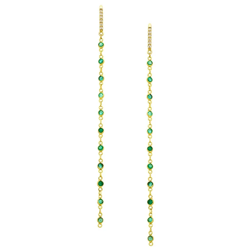 Lola Earrings Emerald Yellow Gold