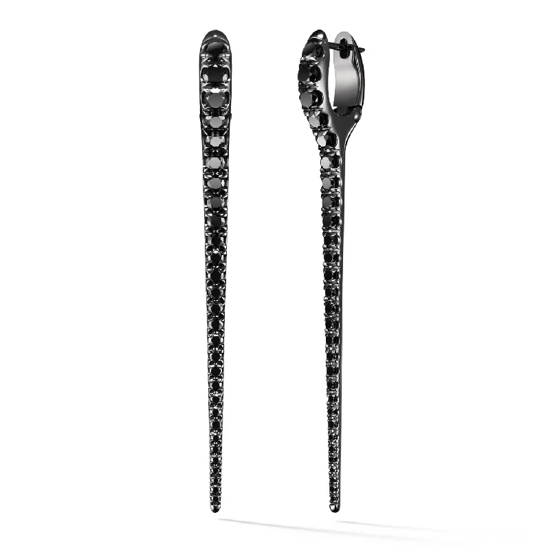 LOLA NEEDLE EARRING Large (Black Diamond)