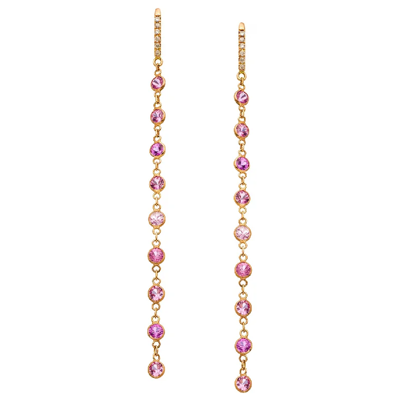 Lola Earrings Rose Gold Pink Sapphire