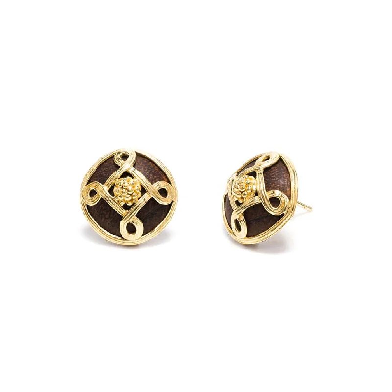 Monique Stud Earrings - Teak