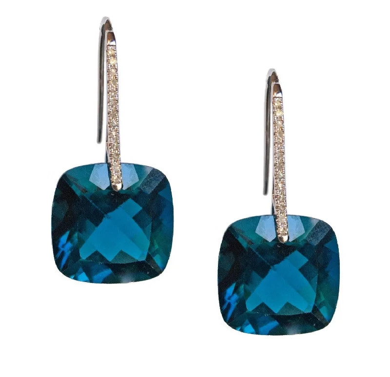 Reid Earrings White Gold London Blue Topaz