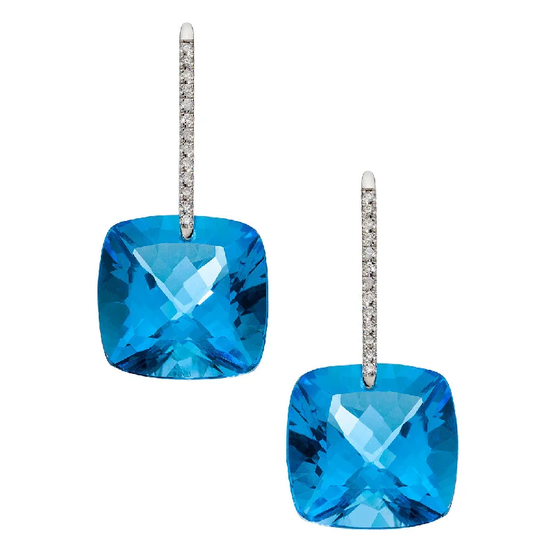 Reid Earrings White Gold Swiss Blue Topaz