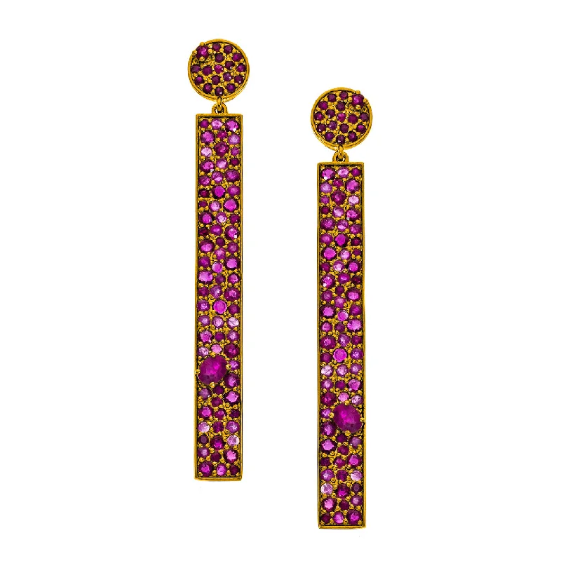 Stardust Earrings Yellow Gold Ruby